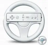 在飛比找露天拍賣優惠-WII遊戲機馬力奧賽車方向盤Wii直手柄方向盤架右手柄遙控器