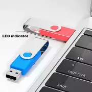 Drive Flash Memory Stick Thumb Disk 2 Pack 64GB USB Swivel Design - Black, LED.