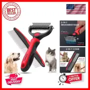 Deshedding Pet Brush for Long Haired Dogs Cats,Undercoat Shedding Rake for De...