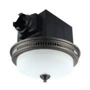 110 CFM Ceiling Bathroom Exhaust Fan with LED Light and Nightlight, Round Glass