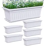Window Box Planter - Railing Planter Box,Weather Resistant Container Accessories 6X for Gardening Vegetables Balcony Backyard Outside