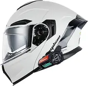 Motorcycle Bluetooth Helmets,Flip Up Motorbike Modular Helmets,DOT/ECE Approved Full Face Motorbike Helmet with Double Sun Visor,Racing Scooter Crash Helmet for Men and Women ﻿