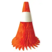 Orange Construction Honeycomb Centrepieces 3pk