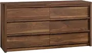 Sauder Dresser, Engineered Wood, Grand Walnut Finish, L: 60.71" x W: 17.48" x H: 31.06"