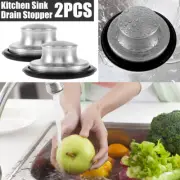 2Pcs Kitchen Sink Drain Stopper Leak-Proof Sink Plug Cover Stainless Steel ❀❀