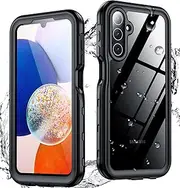 [SPIDERCASE] for Samsung Galaxy A14 5G Case Waterproof,Full Heavy Duty Protection,Built-in Screen&Camera Protector,Military Shockproof,Dustproof,Anti-Scratched Durable Case for Galaxy A14 5G 6.6",Black