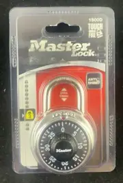 Master Lock 1500D Preset Combination Padlock 1 7/8 in Wide, Black Dial