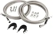 HXYBBGS QFF0015SS Fuel Line Kit Complete Repair Lines Fits For 2005-2010 Cobalt, 2006-2011 HHR, 2007-2010 Pontiac G5, Quick Fix Kit Flexible Stainless Steel Braided Fuel Line