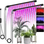 Oimzzr Plug-in Plant Lights USB Indoor Potted Succulent Pl Ground Plug-in Fill Lights 3/9/12 Hours Timer 10 Brightn Levels Adjustable Red/Blue/5500K Telescopic
