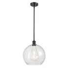Innovations Athens 1 Light 14.3" Mini Pendant, Black/Seeded - 516-1S-BK-G124-12