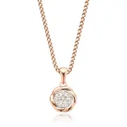 9ct Rose Gold & Diamond Set Pendant