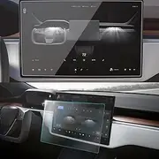 UOEPOWA Tempered Glass Screen Protector for Tesla Model S/Model X, Ultra-Sensitive Anti-Fingerprint High-Definition Screen Protector, Center Console Screen Guard (Model S/Model X)