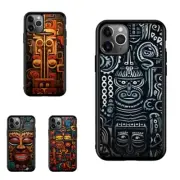 an african pattern Polynesian PC Case For iPhone 14 15 Pro X XS Max Plus