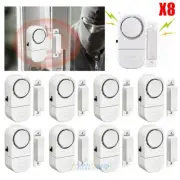 8x WIRELESS Home Window Door Entry Alarm Protection Burglar Alert System 120DB