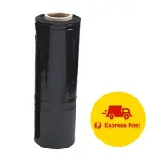 Black Pallet Wrap Shrink Stretch Film Hand Use Roll 500mm x 400m 25um EXPRESS