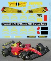 1/24 Decals for Ferrari F1-75 to GP Monza 2022 C Sainz Decal TBD805