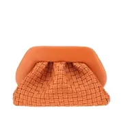 [THEMOIRE] THEMOIRE 'Tia' micro weaved vegan leather clutch Woman One Size One Size Orange