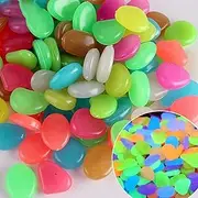 HQSGDMN 500pcs Glowing Rubble Garden Stones Glow in The Dark Rocks Cobble for Outdoor Indoor Decoration Yards Lawns Walkway Decorative(Mixed Color)