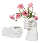 Ceramic Vase Set of 2, Hand Vase White Flower Vase，Nordic Modern Boho ins