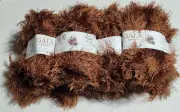Gala Yarns 50 gr- 1.76 oz Brown Fuzzy Yarn 10 Skein New