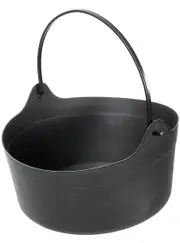 Basic Black Plastic Trick or Treat Cauldron Halloween Decoration