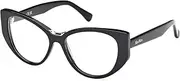 [MaxMara] MM5142 001 Shiny Black 52/15/140 Women's Glasses, 001 Shiny Black, 52/15/140