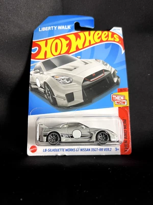 Hot Wheels Nissan GT-R R35 Liberty Walk Grey Then & Now 8/10 Long Card HTF