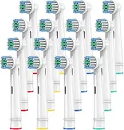 Replacement Toothbrush Heads Compatible with Oral-B Braun,16 Pack Professional Electric Brush Heads for Oral B Replacement Heads Refill Pro 500/1000/1500/3000/3757/5000/7000/7500/8000