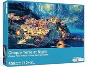 Cinque Terre at Night, 500 Pieces Jigsaw Puzzles, Challenging Puzzle Perfect for Adults, Family Game Nights, 20.5 * 15.0 in