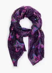 [Taking Shape] Taking Shape Star Embroidered Scarf in Purple - Women's Accessories Purple