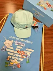 Emporio Armani Smurf Collaboration Hat Kids Size Backpack Limited Edition