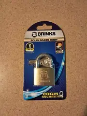 Brinks 40mm Solid Brass Body Padlock 161-40001 High Security