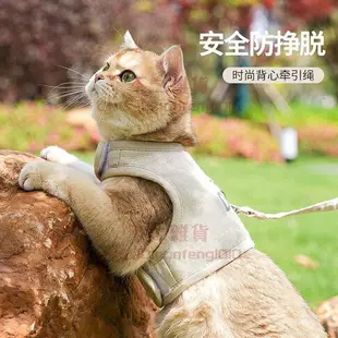 貓咪牽引繩 背心式百搭防掙脫可愛外出專用溜貓遛貓繩子 遛狗繩【不二雜貨】