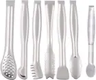 Small Serving Tongs Set 6-Inch Appetizer Tongs Stainless Steel Mini Tongs, Set o