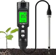 Ec Soil Detector Digital, 2-in-1 Soil Ec Detector, Backlit LCD Display, Removable Corrosion-Resistant Electrodes, Power Display, Ip67 Waterproof, for Orchards and Agricultural Planting