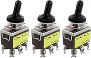 Mellisso 3X AC 250V 15A On/on 2 Position DPDT Toggle Switch with Waterproof Boot