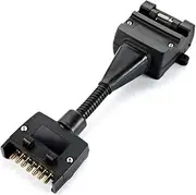 12 Pin Female Socket to 7 Pin Flat Male Plug Trailer Adaptor Caravan Connector