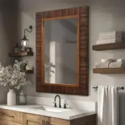 Rustic Farmhouse Wall Mirror, 24 Inch Wood Boho Mirrors for Wall Mounted,