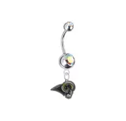 St Louis Rams AUORA BOREALIS CZ Silver Belly Button Navel Ring - SHIPS TODAY