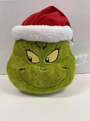 The Grinch Santa Hat Plush Pillow Jumbo 16"x18"Dr Seuss 2024 Target Exclusive