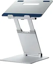 POUT E3 Lift — Ergonomic Laptop Stand for Desk, Adjustable Height 2" to 20" — Laptop Riser Portable Laptop Stand for Laptop — Standing Desk Converter for MacBook 10"-17" Laptops (Blue)