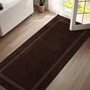 Washable Runner Rug, Dirt Trapper Door Mat Indoor Entrance with Non-Slip Rubber Backing, Super Absorbent Entryway Rug, Inside Front Entry Rugs, Dirt Trapper Doormat, (31.5" x 70", Brown)