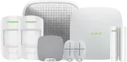 AJAX Systems Kit 2G+LAN Wireless Alarm StarterKit for Apartments, 2 Motion Detectors, 2 Keyfobs, 1 Door Sensor, 1 Home Siren, 1 Street Siren, SIM Card, Official Warranty (White)