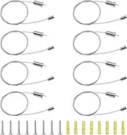 UFURMATE Light Suspension Kit, 8PCS Adjustable Steel Light Suspension Cables Kit 6.6 lbs Ceiling Hanging Wires for Commercial Aquarium LED Panel Light (1 Meter)