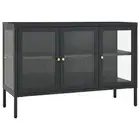 Sideboard Anthracite 105X35x70 Cm Steel And Glass glass Sideboards & Buffets