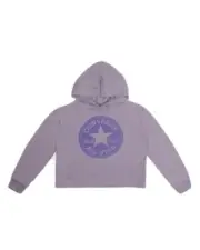 Converse Hoodie Girls Size Medium Purple Overdye Chuck Patch Sweatshirt Pullover