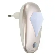 2PC Light Control + Human Body Induction Auto Sensor Smart LED Night Light Emergency Lamp for Bedroom Bathroom Kitchen Corridor Aisle AC 100-240V(Gold)