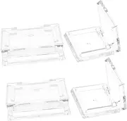 4pcs Transparent Square Mini Eyeshadow Box Travel Makeup Containers Mini Eye Palette Makeup Kit Blush Eyeshadow Palette Makeup Remover Pans Makeup Mixing Palette Lids Wipes Plastic