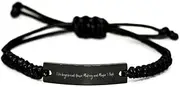 Inappropriate Gingerbread House Making Gifts, I Like Gingerbread House, Unique Black Rope Bracelet For Men Women From Friends, Funny gingerbread house making gift ideas, Gift ideas for gingerbread, Small, Silver Plated Zinc, Cubic Zirconia