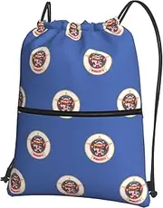 SDEGTHO Minnesota State Flag Drawstring Backpack For Bike Riding, String Cinch Bag For Men Women